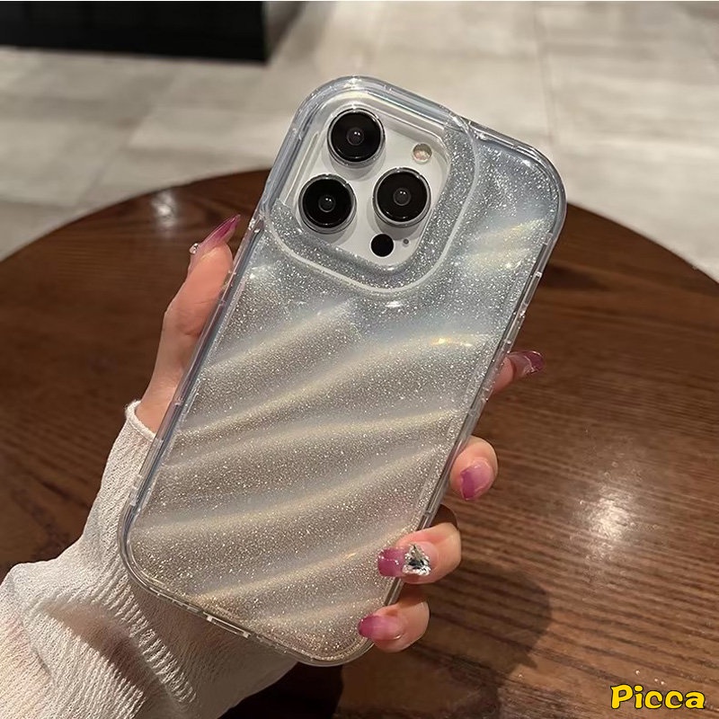 IPHONE Case Kartu Laser Kompatibel Untuk Iphone6 7 6S 8plus11 14 13 12 Pro MAX X XS MAX 7Plus XR SE 2020mewah Warna Gradasi Fantasi Langit Berbintang Pola Korgasi Stereo 3D Soft Case