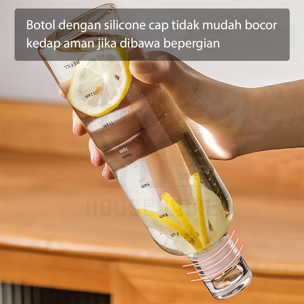 HUGO Botol Minum Aesthetic Water Bottle Termos Botol Bening Transparan Estetik Botol Air Plastik