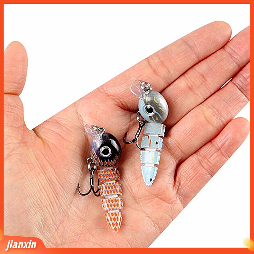 (In Stock) 5.5cm /4.3g Umpan Pancing Lidah Panjang Warna Cerah Kait Tajam 5warna Simulasi Meningkatkan Laju Ikan Universal 5segmen Tenggelam Loach Umpan Keras Bass Swimbait Alat Pancing