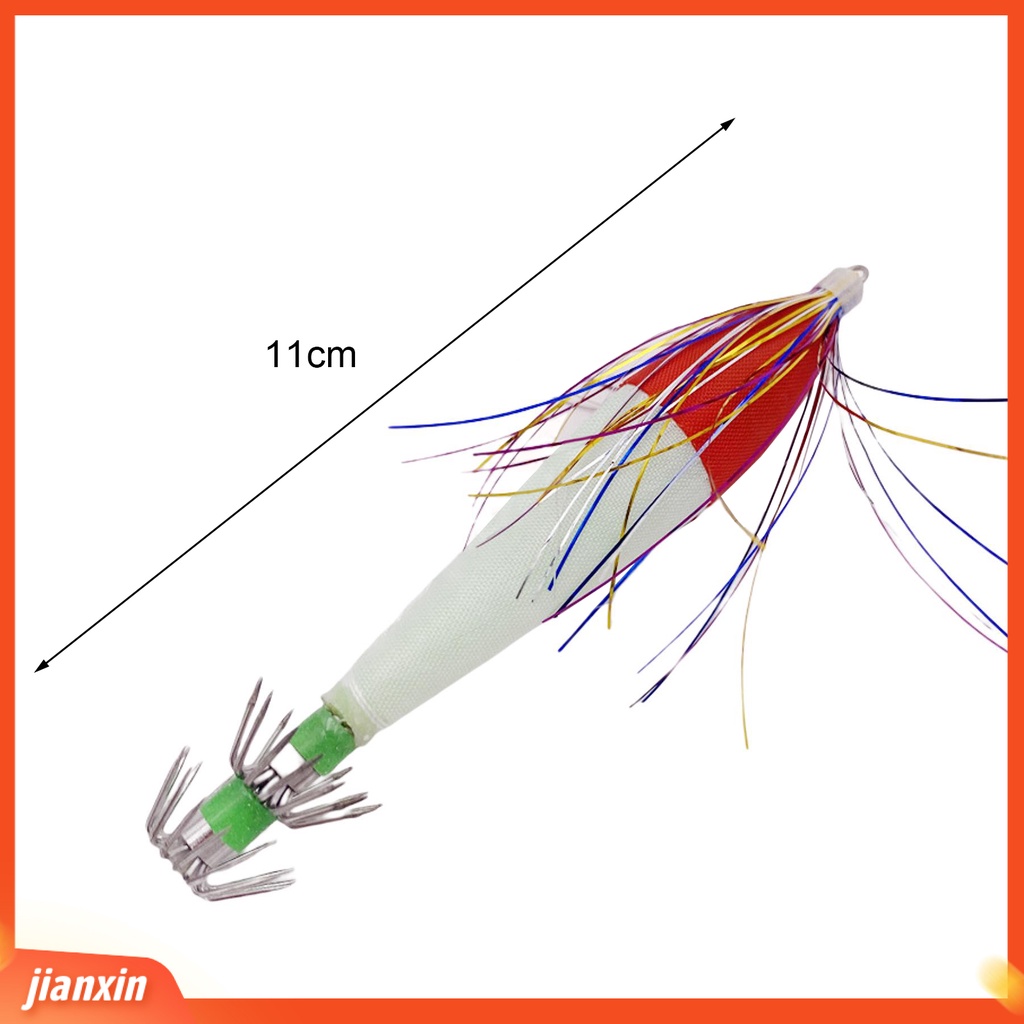 (In Stock) 6g /11cm Kait Cumi Kait Tajam Simulasi Menggoda Memancing Kait Payung Ganda Kait Jarum Cumi Untuk Memancing Di Luar Ruangan