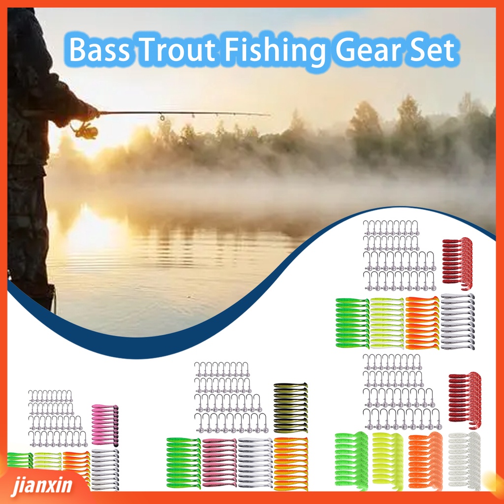(In Stock) 1kotak 127g Set Umpan Lembut Dengan Cepat Mengumpulkan Ikan Tajam Kait Simulasi Angling ABS Fishing Tackle Box Engkol Kepala Hook Set Alat Ikan