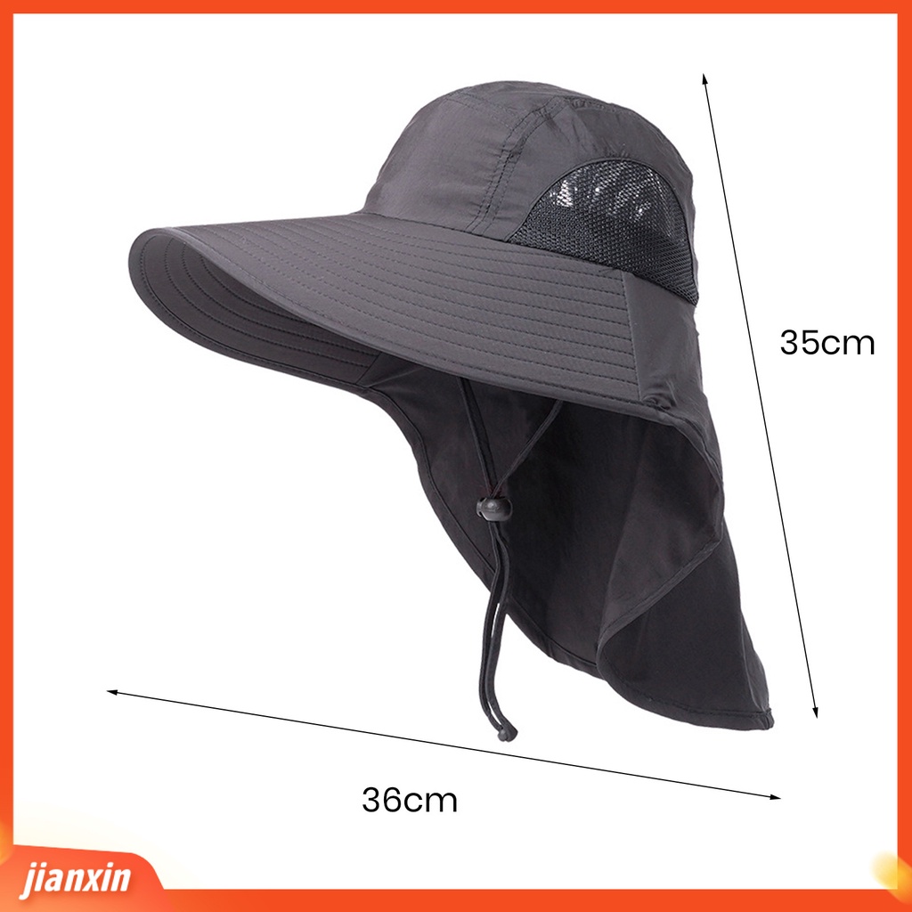 (In Stock) Unisex Outdoor Topi Matahari Dengan Flap Leher Pelindung UV Topi Memancing Lipat Tahan Air Topi Hiking Pinggiran Lebar Wanita Pria Topi Berkebun Aksesoris Luar Ruangan