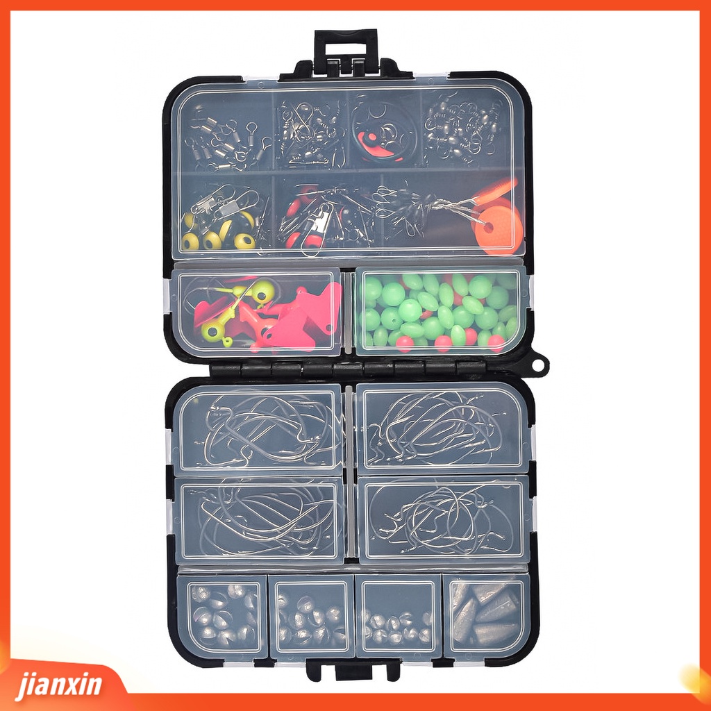 (In Stock) 205Pcs Set Aksesoris Memancing Tahan Air Multifungsi Kait Logam Umpan Jig Putar Fishing Tackle Kit Untuk Angling