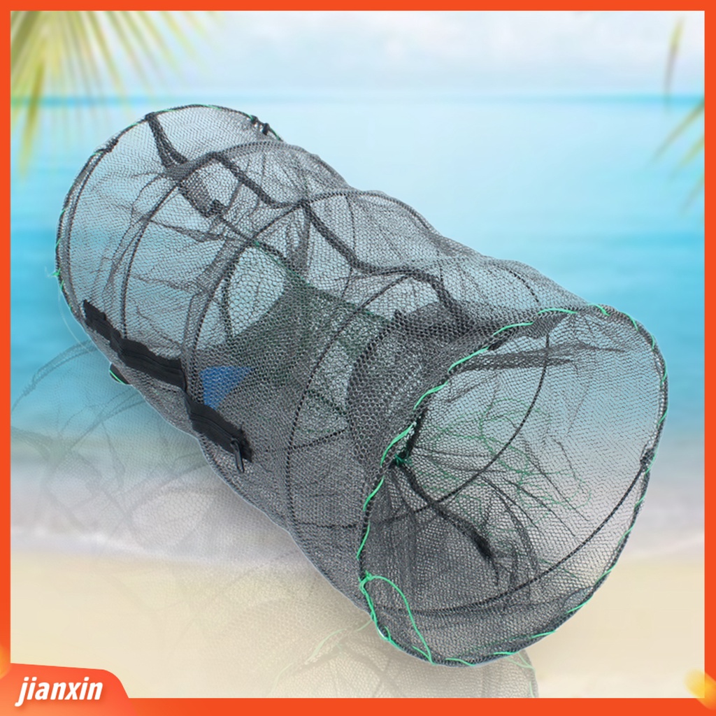 (In Stock) Perangkap Jaring Ikan Portabel Lipat Otomatis Besar Zipper Umpan Spring Cage Untuk Udang