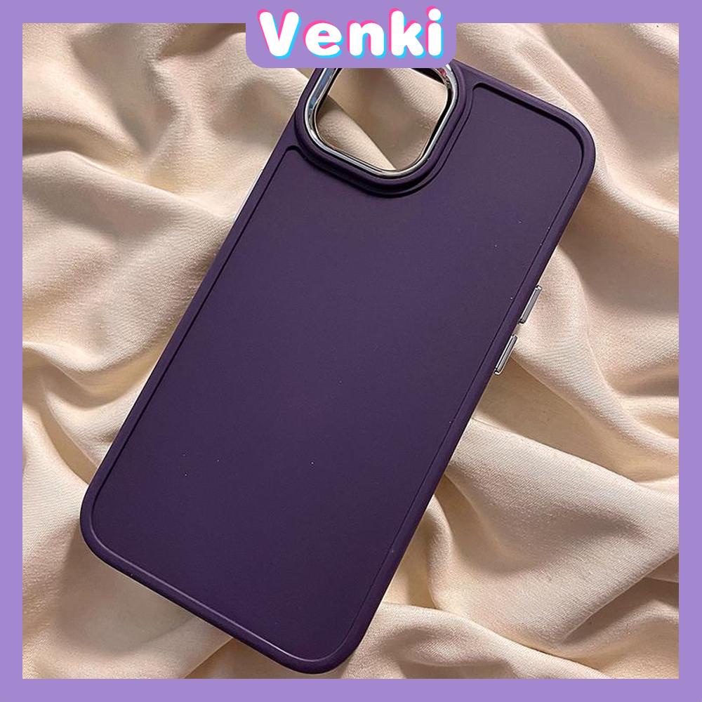 VENKI - Untuk iPhone 11 Casing Ponsel Lubang Halus TPU Kubus Rubik Plating Bingkai Lensa Casing Ponsel Anti Guncangan Casing Kamera Sederhana Kompatibel dengan iPhone 14 13 Pro max 12 Pro Max 11 7 8 Plus