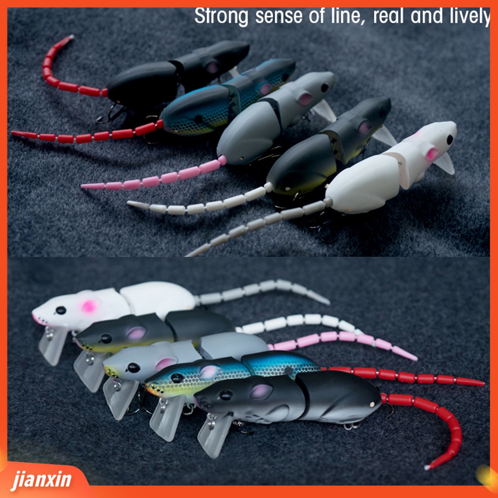 (In Stock) 15 cm Umpan Renang Tikus Palsu Buatan Lure Dengan Kait Memancing Aksesoris Kit