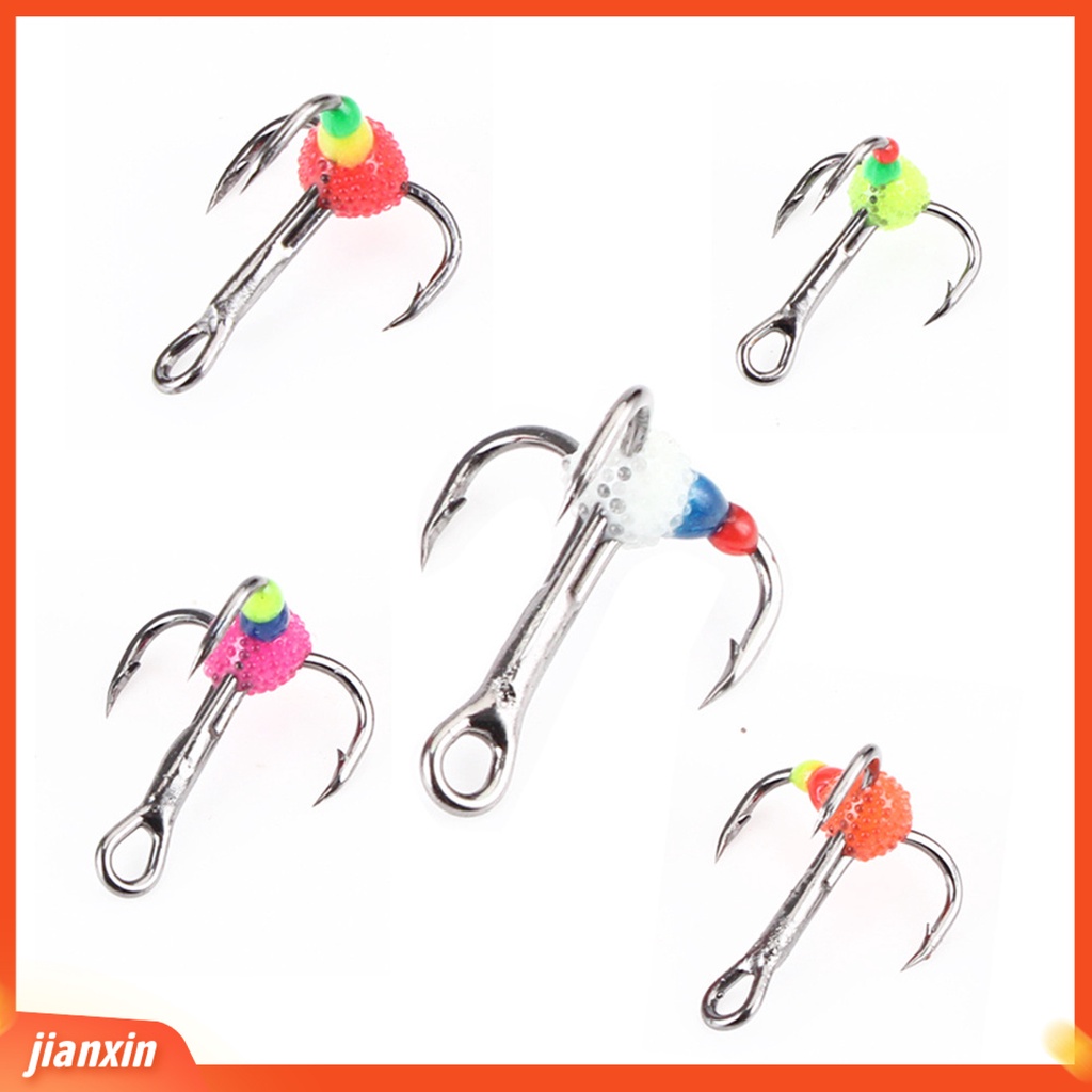 (In Stock) 5pcs Treble Hook Luminous Konstruksi Kuat Kait Ikan Treble Baja Karbon Untuk Pecinta Memancing