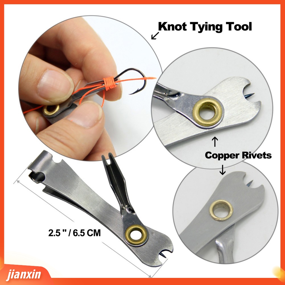 (In Stock) Quick Knot Tying Tool Fishing Nipper Fly Line Cutter Dengan Gantungan Kunci Ditarik