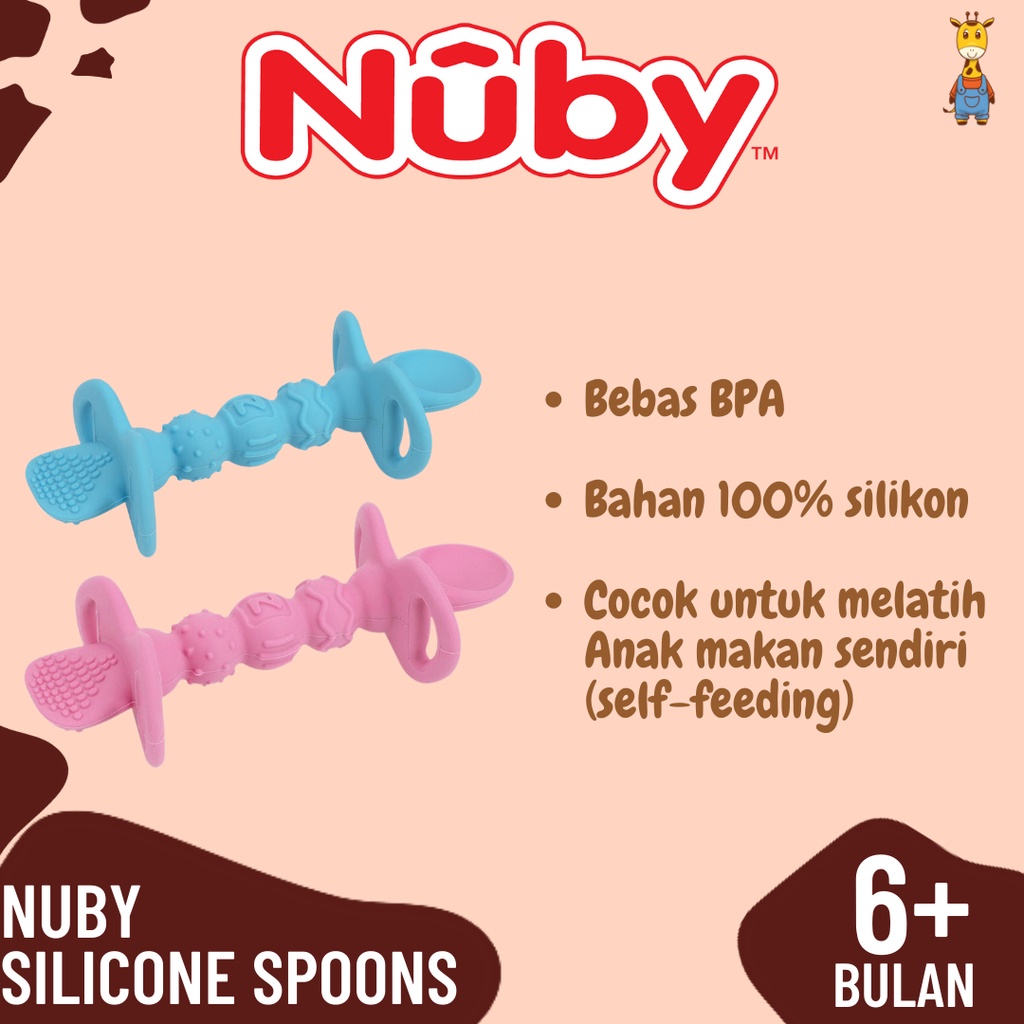 Nuby Silicone Spoons - Sendok Makan Anak Silikon