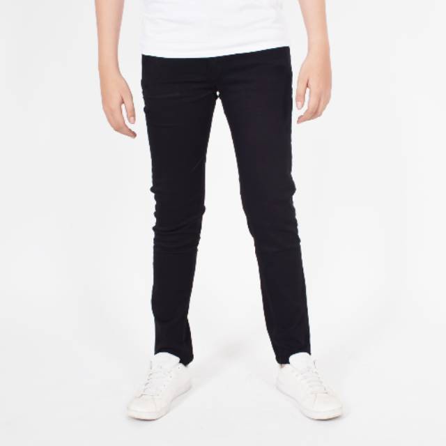 Weird Jeans  - Black no ripped - Celana Jeans Pria Polos Skinny Slimfit Strech