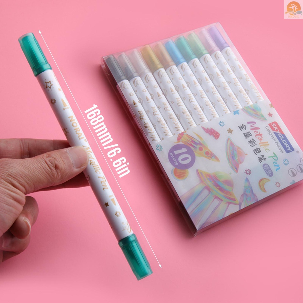 In Stock 10warna Stabilo Set Double Tipped Pulpen Berwarna Felt Tip Spidol Aneka Warna Untuk Guru Dan Siswa Catatan Taking Reading Painting Artis Sketching