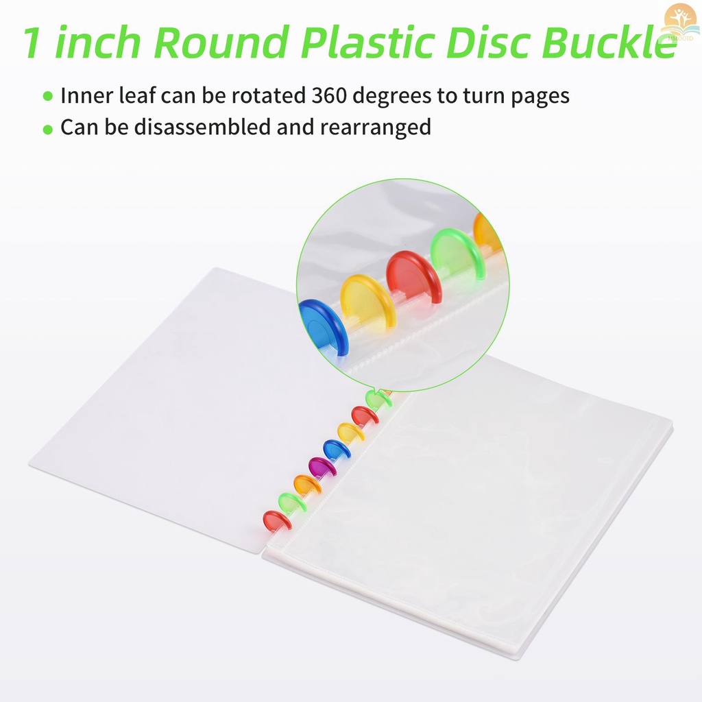 In Stock A4 Folder Dokumen Bening Folder Plastik Dengan Disc Round Buckle Mushroom Hole Kantong Proyek Daun Longgar Plastik 30Sheets Dengan Pena Yang Dapat Dihapus Untuk Pelajar Sekolah Dan Kantor