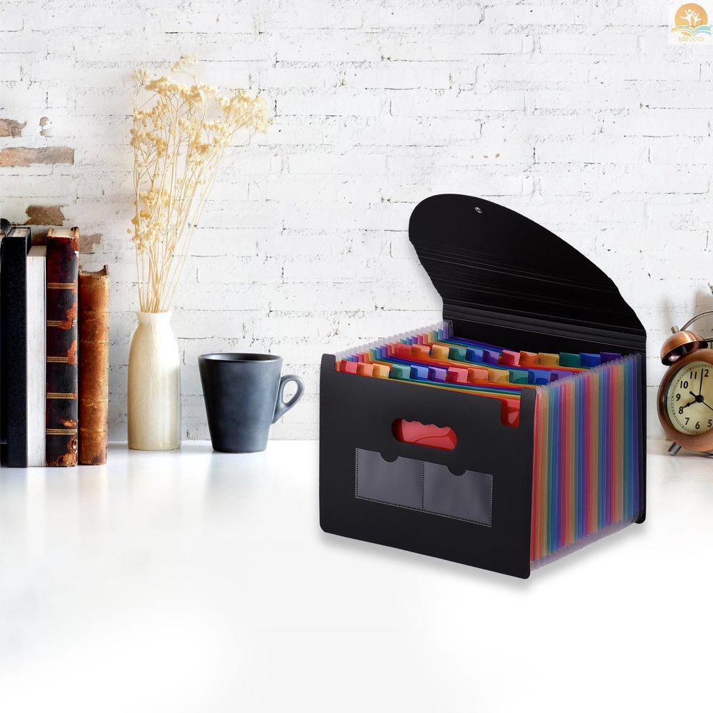 In Stock 24saku Expanding File Folder Dengan Penutup Accordian File Organizer Ukuran Surat A4 Document Organizer Warna Pelangi Untuk Rumah Kantor Sekolah