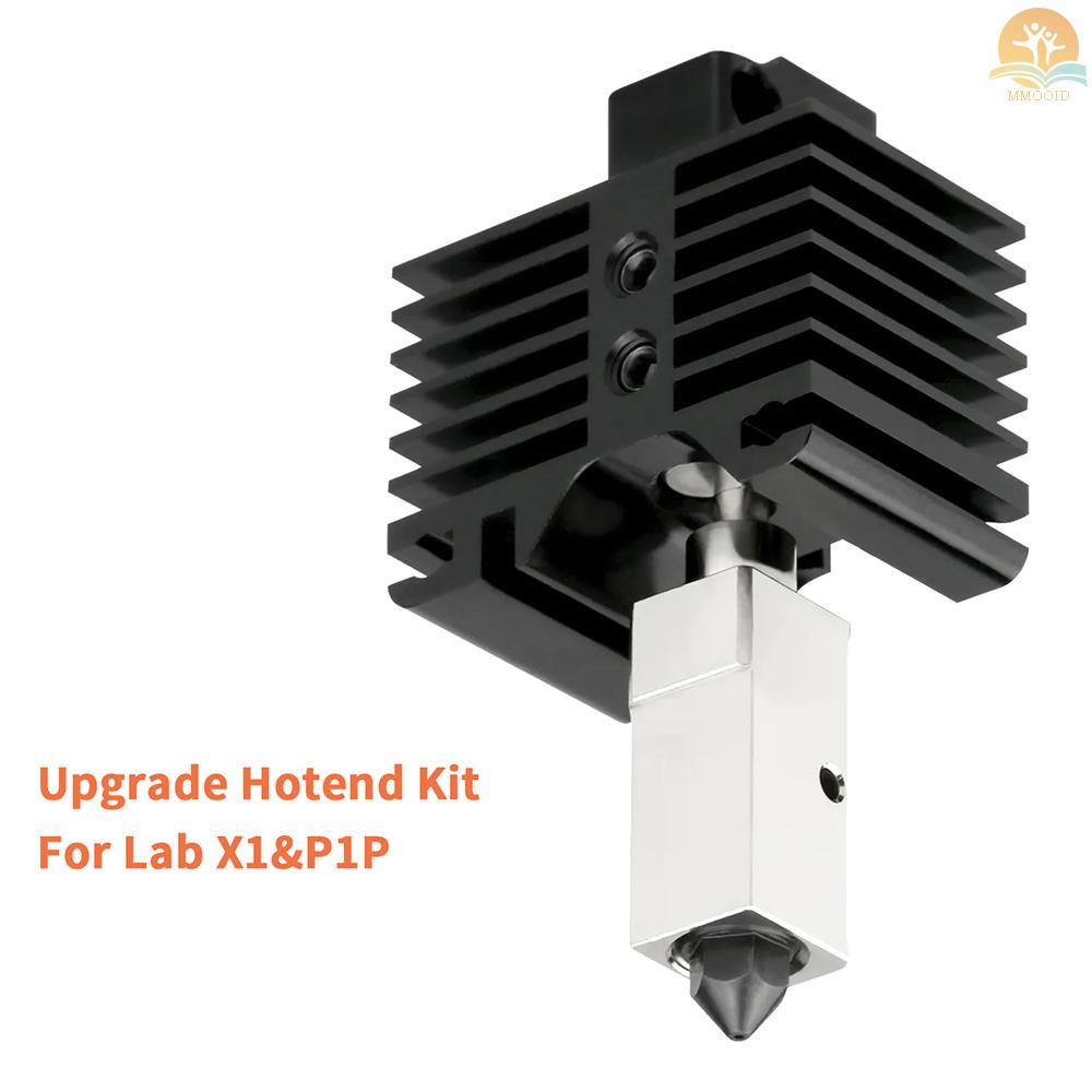 In Stock Upgraded Hotend Kit with Plated Copper Heater Block Heatbreak Suhu Tinggi300℃ Dengan 1nozzle Baja Extra Hardened Kompatibel Dengan Bambu Lab X1 Carbom Combo P1P 3D Pr