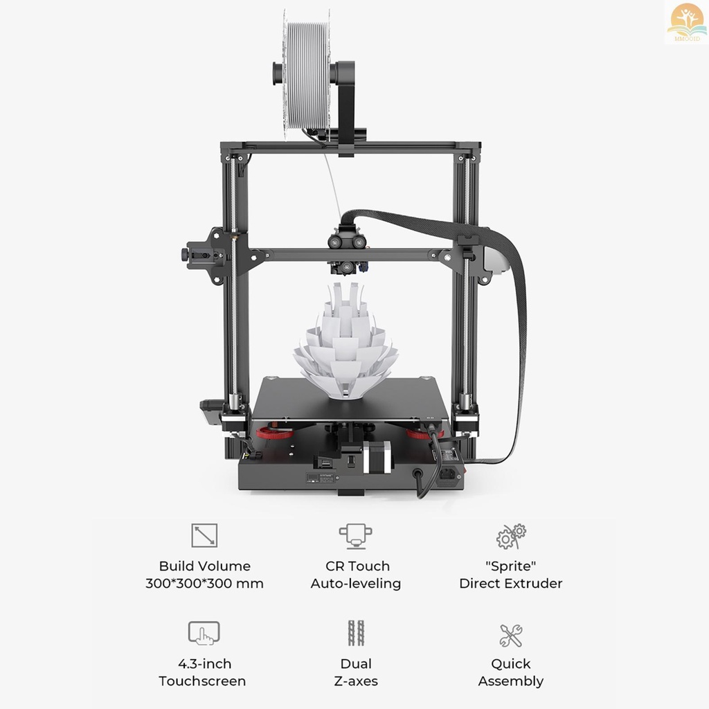 In Stock Creality 3D Ender-3 S1 Plus Desktop 3D Printer FDM 3D Printing Dengan Sprite All Metal Extruder 300x300x300 /11.8x11.8x11.8in Build Size PC Spring Steel Printing Platform