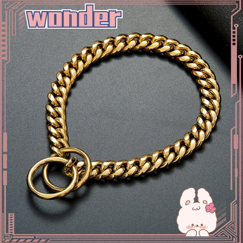 WONDER Golden Chain Kerah Stainless Steel Tahan Lama Rantai Cuban Metalik