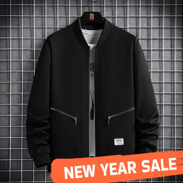 Jaket Bomber Hitam Pria Wanita Premium Casual Kekinian