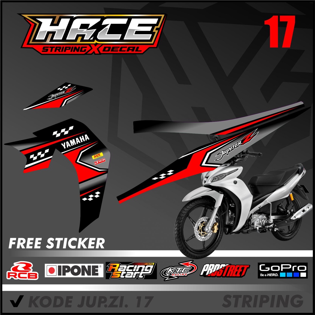 Striping Jupiter Z Robot - Sticker Stiker Variasi Lis Motor Jupiter Z Robot Robot Motif Racing 17