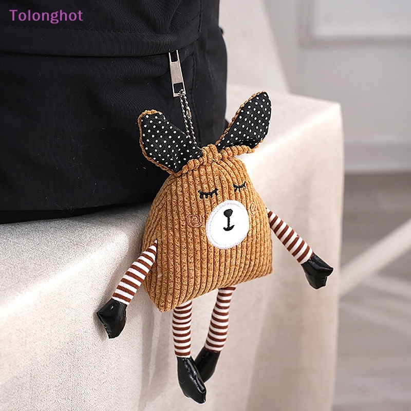 Tolonghot&gt; Lucu Segitiga Kelinci Mainan Mewah Kartun Kelinci Liontin Boneka Lembut Gantungan Kunci Ransel Tas Mobil Key Ring Decor well