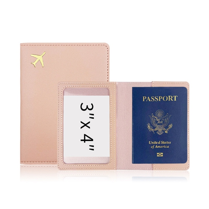 Kok PU Passport Holder Casing Kartu Kredit Desain Pesawat Simple Untuk Pernikahan Pria Dan Wanita