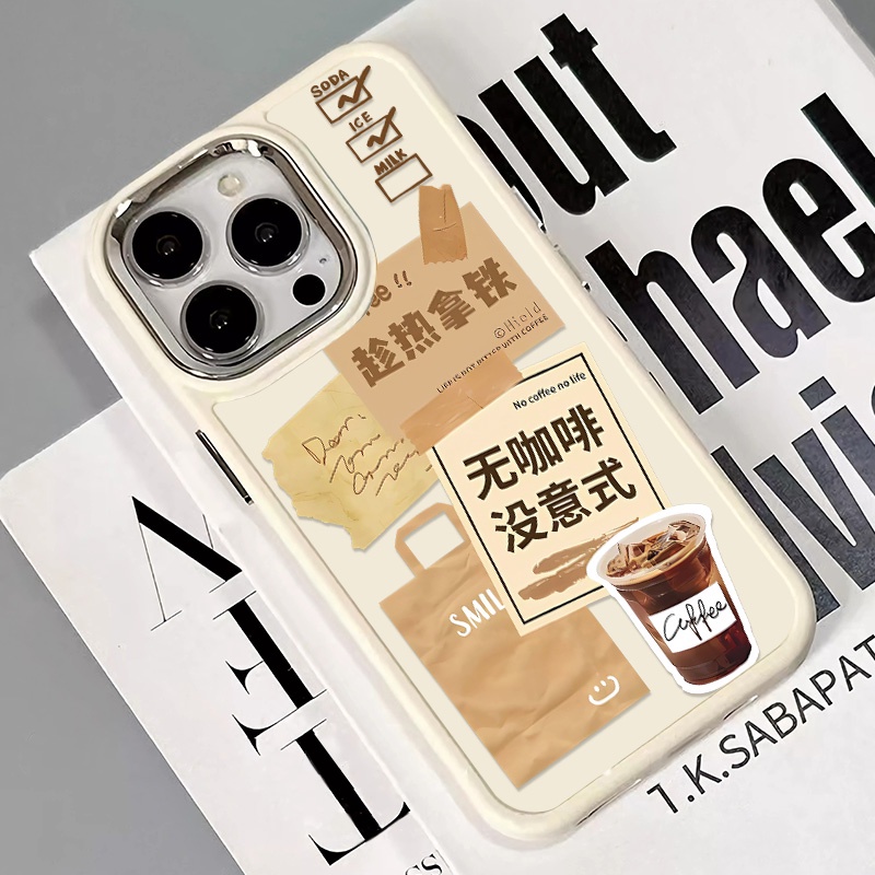 IPHONE Tombol Logam Casing Ponsel Silikon Kompatibel Untuk Iphone11 Pro Max XS X Xr8 +7Plus Casing Lembut Shockproof Cover Cell Precticer