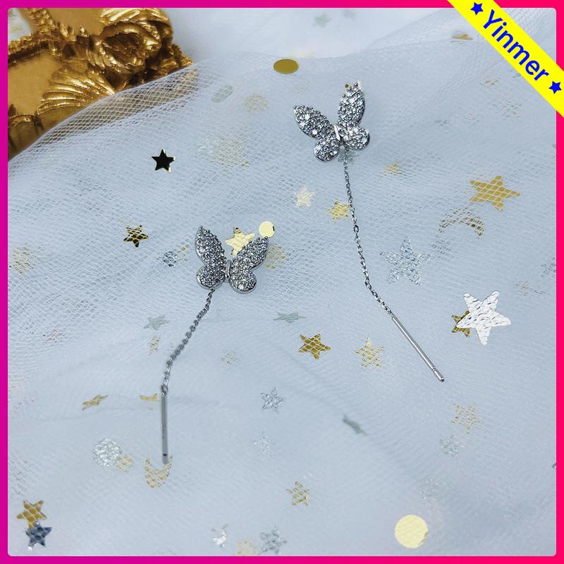 COD✨ Anting Kupu Berlian Imitasi Halus Anting Rumbai Canggih-Yinmer