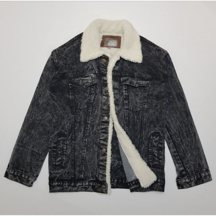 Jeans Bulu Sherpa /  Denim Bulu Sherpa Pria Wanita - Bioblitz, M