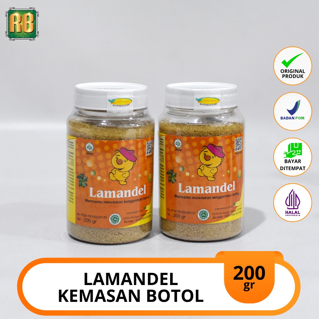 

LAMANDEL Kemasan Botol 200gr Obat Herbal Minuman Bubuk Atasi Amandel Radang dan Sakit Tenggorokan Kering Peradangan Flu Batuk Anak Dewasa