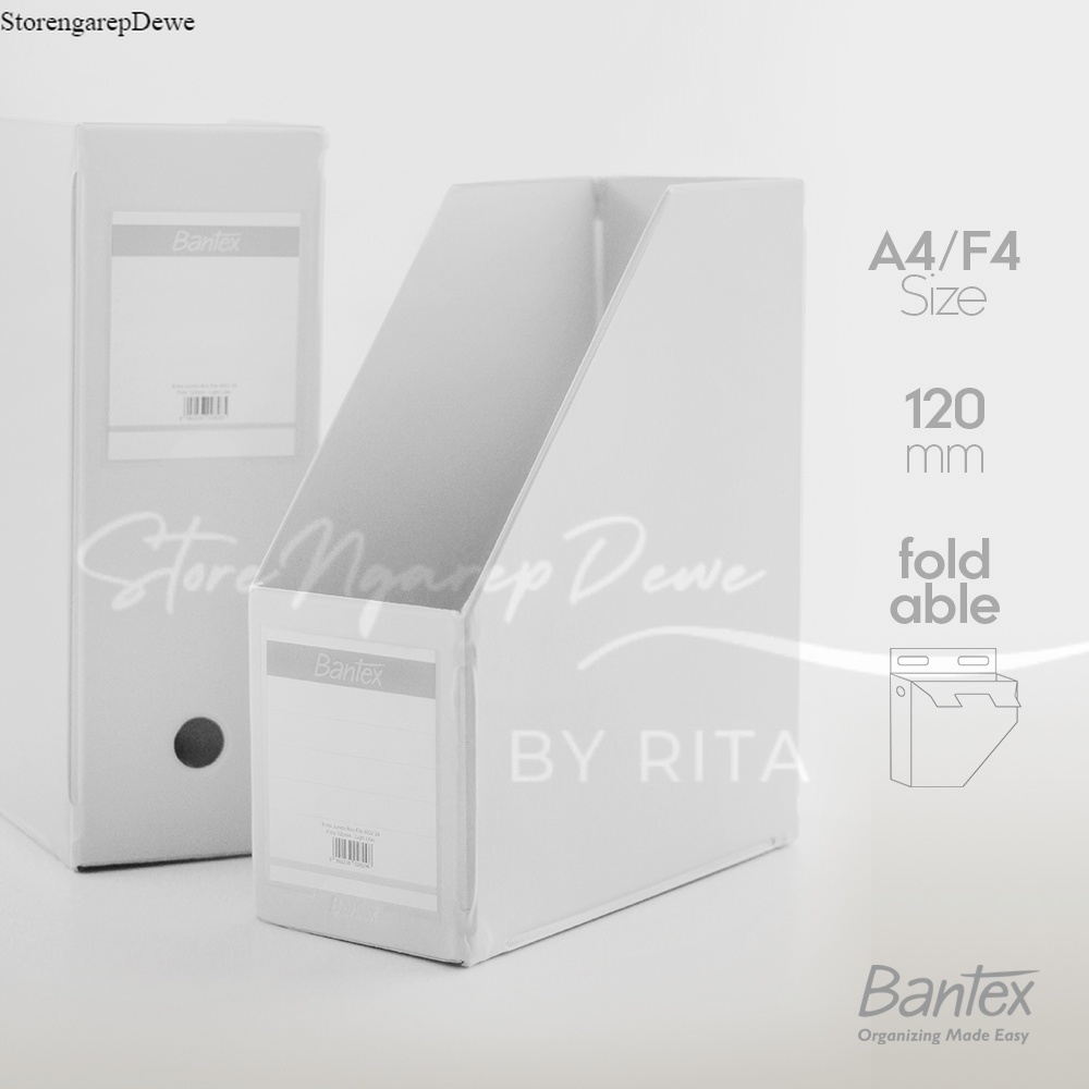 

Bantex Box File / Magazine File A4 F4 Folio Extra Jumbo 120 mm White original real seperti gambar