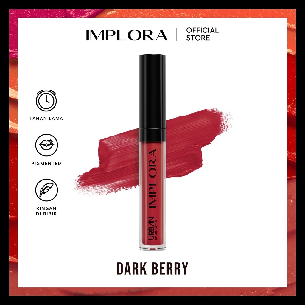 NAJMIA -NUZ Implora Urban Lip Cream/Implora Lip Cream/Implora Murah 20 new shade-03 dark Berry