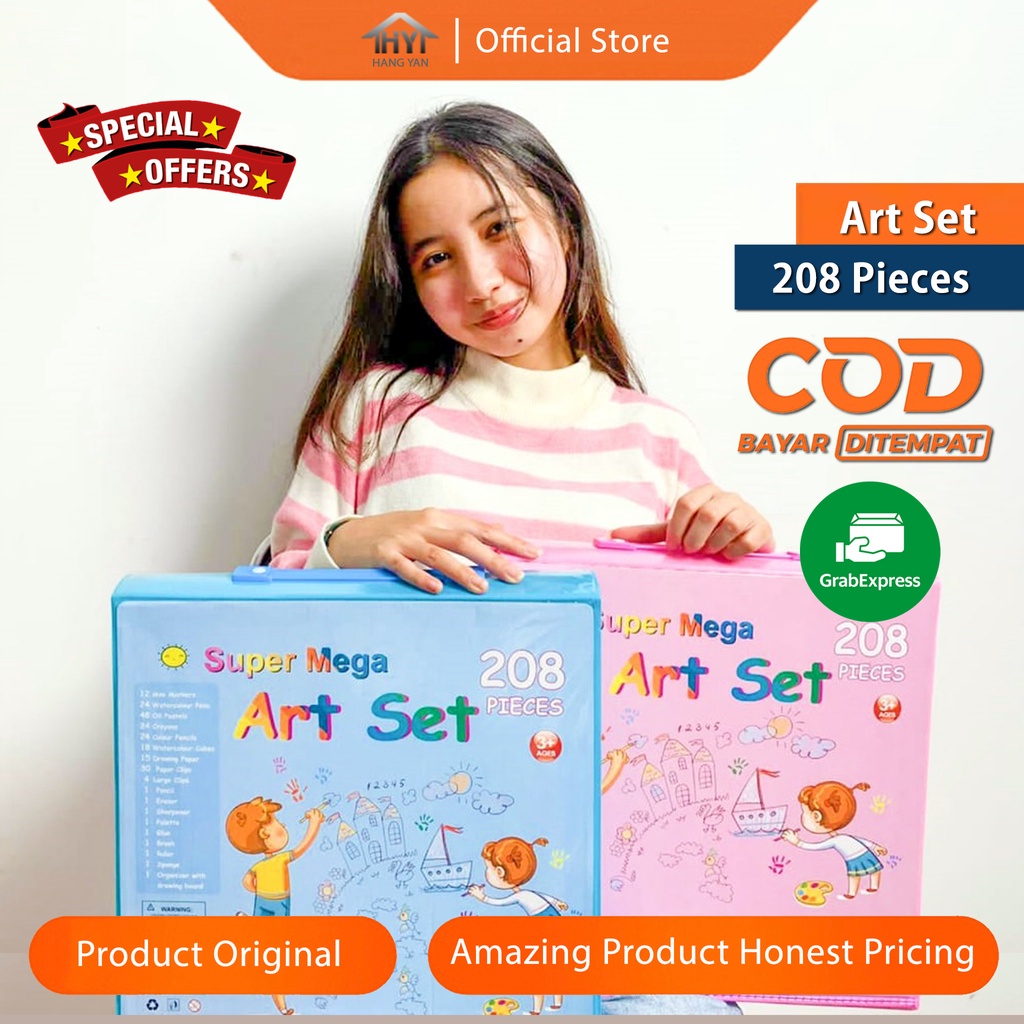 

Pensil Warna Krayon Cat Air 208Pcs Set Alat Menggambar Melukis Mewarnai