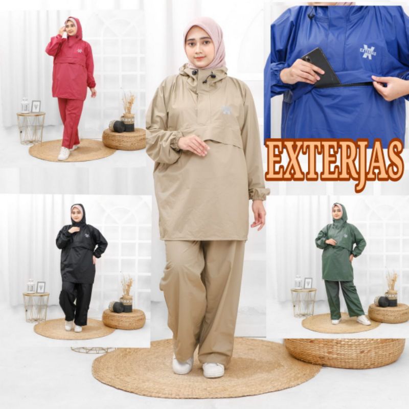 mn56rt Jas Hujan Kangaroo EXTERJAS ORIGINAL  Dewasa Bahan Premium Tebal Anti Air Model Kantung Kanga