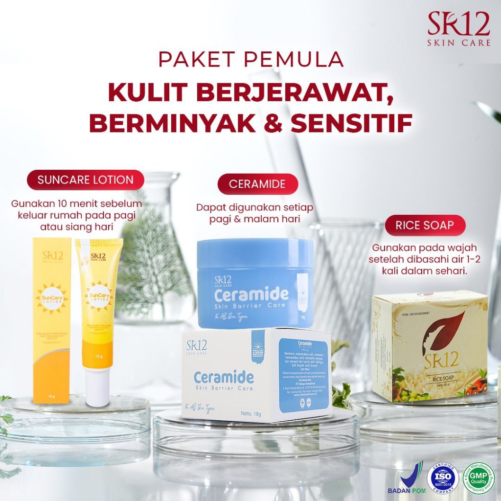 SR12 PAKET PEMULA BEST SELLER MEMPERBAIKI SKIN BARRIER KULIT / MENGEMBALIKAN KULIT WAJAH CANTIK ALAM