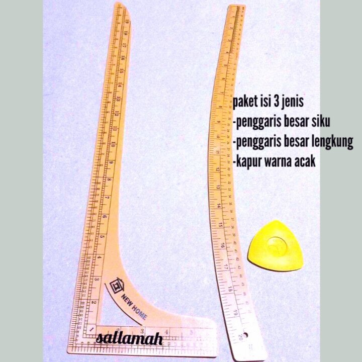 

penggaris pola jahit 1 set isi 3 jenis \ penggaris besar dan kapur \ \ jidar \ penggaris pola set \ penggaris pola baju \ kebutuhan menjahit \ alat jahit \ aksesoris mesin jahit \ menjahit ,.\