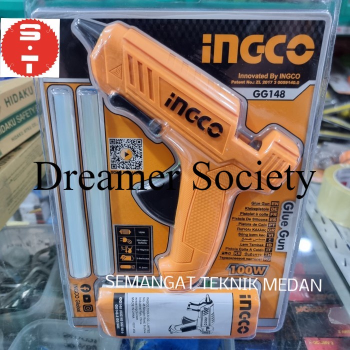 Berkualitas GG148 GLUE GUN ALAT LEM TEMBAK LEM TANGAN BESAR 100 WATT INGCO 100WATT VGK562