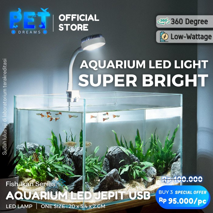 LAMPU LED AQUARIUM JEPIT / LAMPU AQUASCAPE / LAMPU AQUARIUM MINI