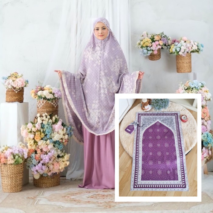 

Paket Hampers Gifts Mukena Katun Rayon Polkedy - Lavender