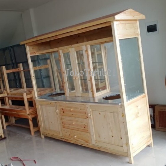 Baru Grobak 2 Tunggu / Grobak Bakso/Grobak Mie Ayam Kayu Jati Belanda murah