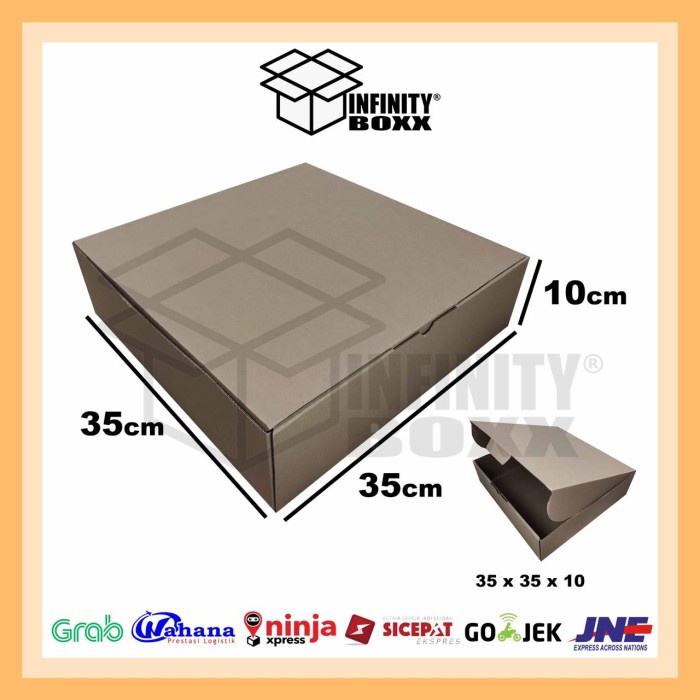 kotak kardus pizza box die cut ukuran 35x35x10