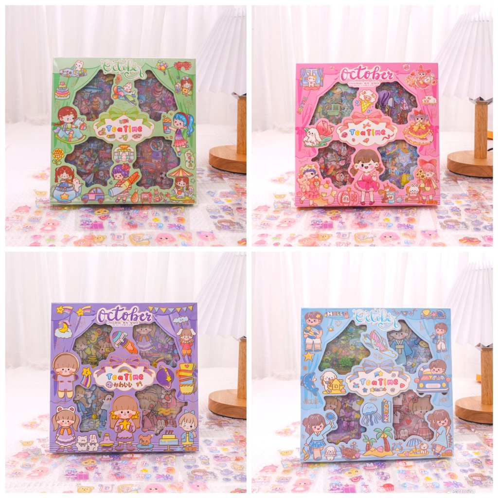 SM (PERBOX) Sticker Aesthetic Design DIY/Sticker Anti Air Botol Hp Laptop Lucu / Buku Diary Sticker 