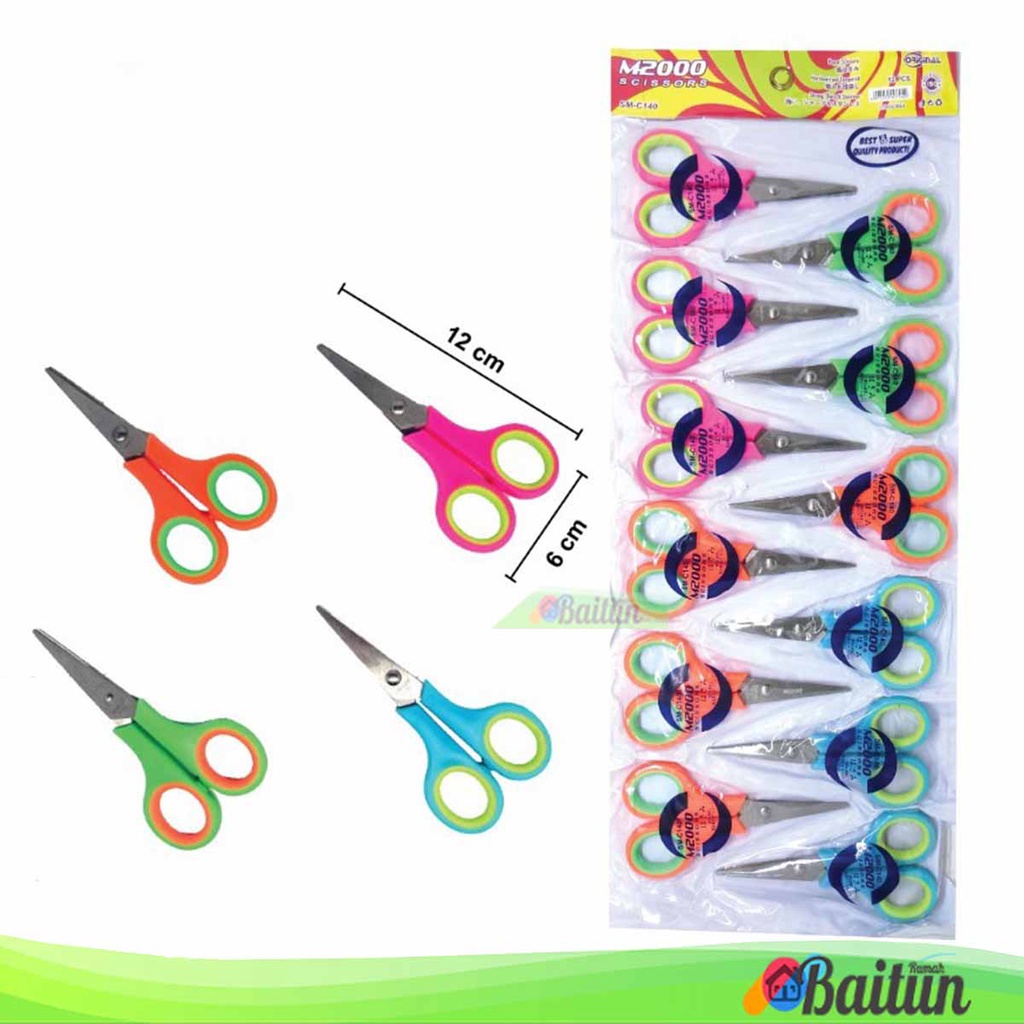 

Baitun Gunting Warna Warni M2000 / Stainless Steel Scissors Gunting Kecil Pemotong Kertas Ranbut Plastik SM-C140