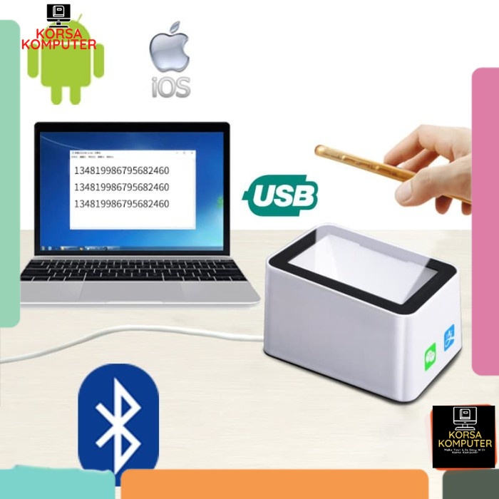 Barcode Scanner Toko Kasir 2D Bluetooth Omni Barcode Scanner Vsc Payment Box - Scanner Dana Portable