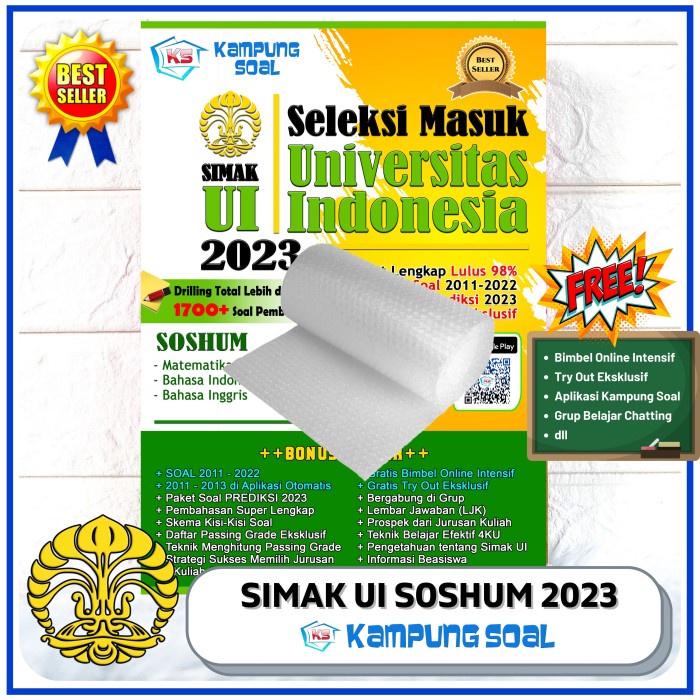 ⭐BARU (DISKON)⭐ SIMAK UI SOSHUM 2023 by Kampung Soal - + Bubble Wrap