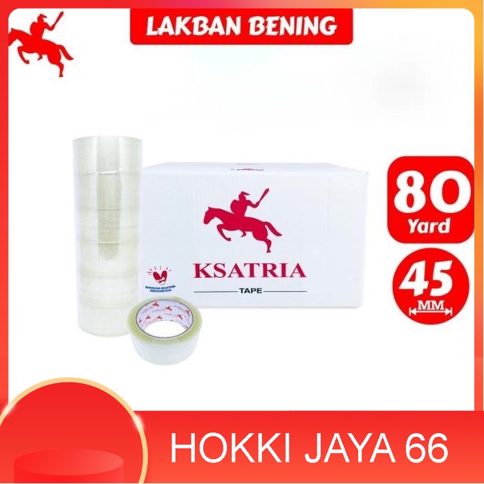 

Lakban Ksatria Tape Ukuran 45mm X 80 Yard Kemasan 1 Dus - Putih