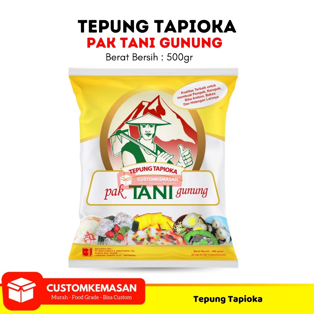 

Tepung Tapioka Cap Pak Tani Gunung 500gr / Tepung Tapioka