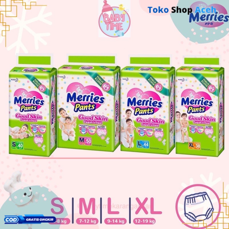 {S.A} PEMPERS MERRIES Semua Ukuran / Popok Bayi MERRIES