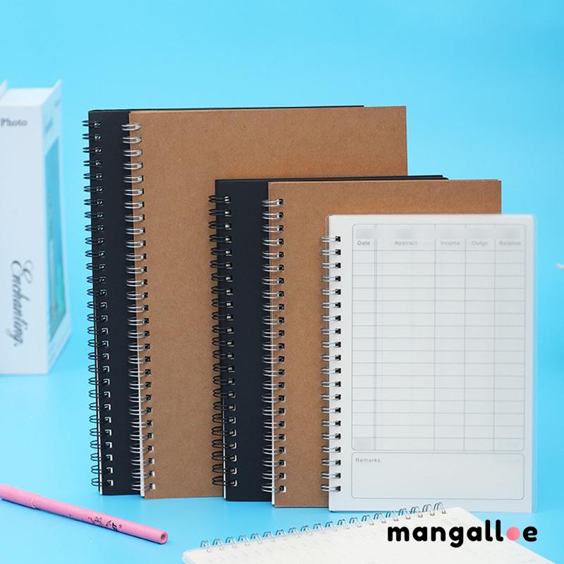 

Kraft Paper Coil Book Simple Student Notebook Meeting Notepad Portable Bookkeeping Book -MG