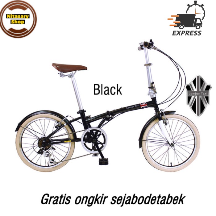 BERKUALITAS SEPEDA LIPAT LONDON TAXI 20 INCH - Hitam