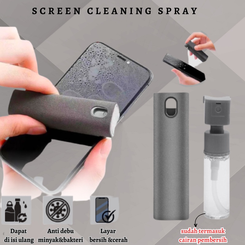 2 In 1 PEMBERSIH LAYAR untuk Handphone / Tablet / Laptop Dan Semprotan Pembersih Layar Lcd - Alat Pe