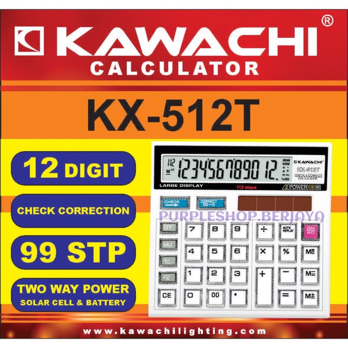 

Kalkulator Kawachi 12 Digit KX 512/Calculator Kawachi KX 512